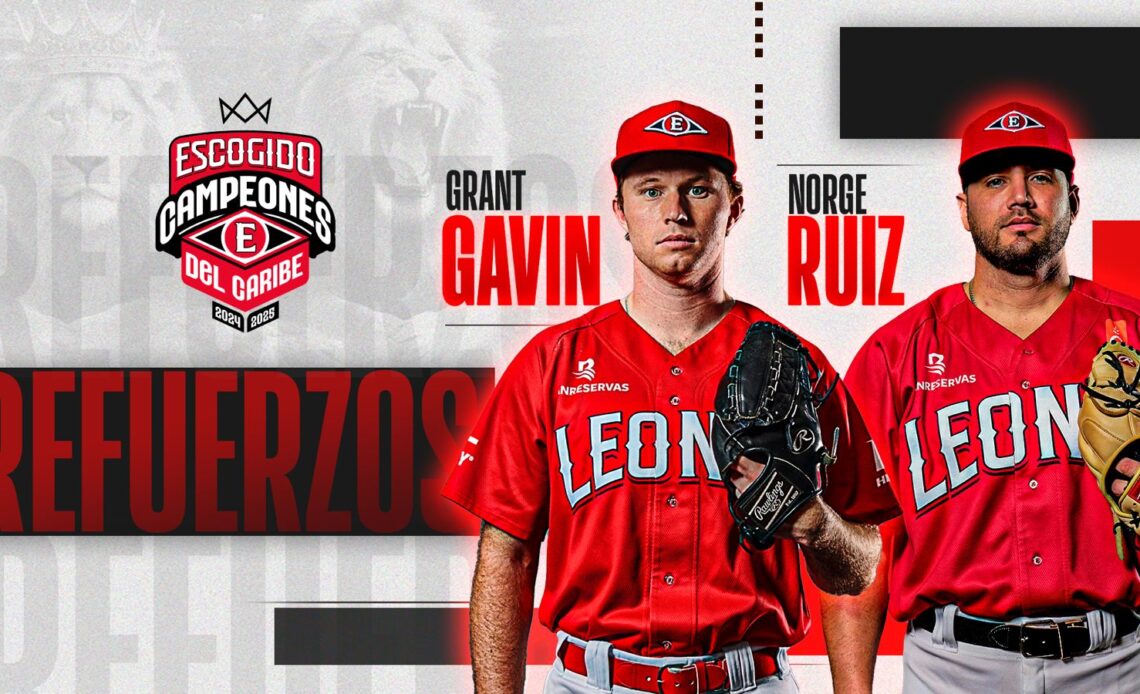 Gavin y Ruiz volverán esta temporada a lanzar con los Leones del Escogido